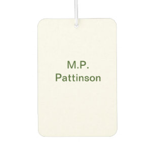 緑色シンプルのミニマルテキスト名を追加するphoto cust カーエアーフレッシュナー