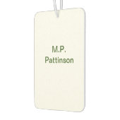 緑色シンプルのミニマルテキスト名を追加するphoto cust カーエアーフレッシュナー (左)