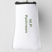 緑色シンプルのミニマルテキスト名を追加するphoto cust ゴルフヘッドカバー (回転90)