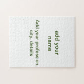 緑色シンプルのミニマルテキスト名を追加するphoto cust ジグソーパズル (横)