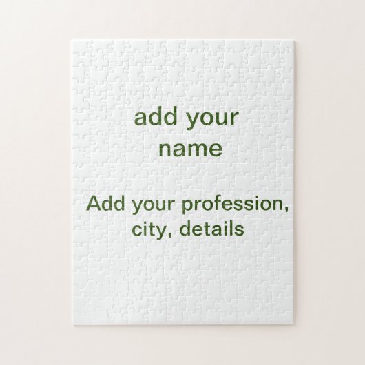 緑色シンプルのミニマルテキスト名を追加するphoto cust ジグソーパズル (縦)