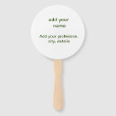 緑色シンプルのミニマルテキスト名を追加するphoto cust ハンドファン (裏面)