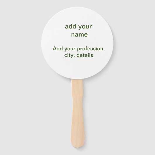 緑色シンプルのミニマルテキスト名を追加するphoto cust ハンドファン (正面)