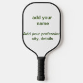 緑色シンプルのミニマルテキスト名を追加するphoto cust ピックルボールラケット (裏面)
