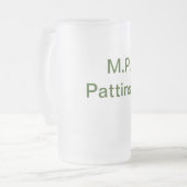 緑色シンプルのミニマルテキスト名を追加するphoto cust フロストグラスビールジョッキ (正面左)