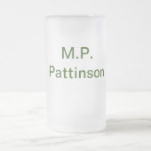 緑色シンプルのミニマルテキスト名を追加するphoto cust フロストグラスビールジョッキ (中央)