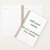 緑色シンプルのミニマルテキスト名を追加するphoto cust プランナー手帳 (ディスプレー)