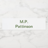 緑色シンプルのミニマルテキスト名を追加するphoto cust ペットボトルラベル (シングルラベル)