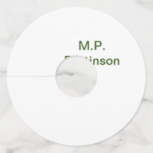 緑色シンプルのミニマルテキスト名を追加するphoto cust ワイングラスタグ