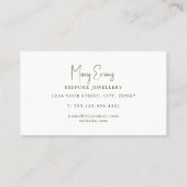 緑色シンプルの水彩の緑 名刺 (裏面)