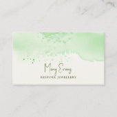 緑色シンプルの水彩の緑 名刺 (正面)