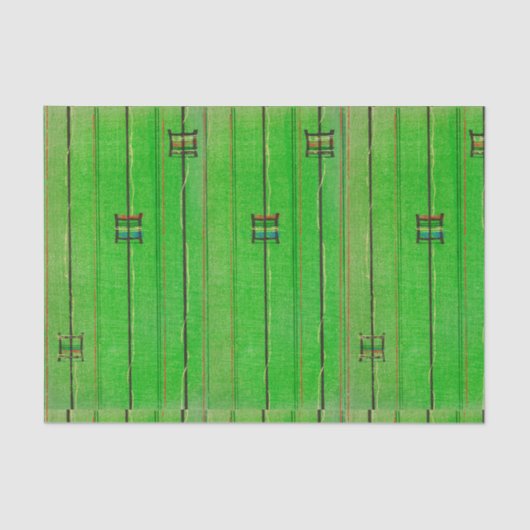 緑色ティッシュペーパー日本の木版模様 薄葉紙 (正面)