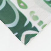 緑色パターン(の模様が)ある葉 フリースブランケット (角)