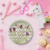 緑色パターン（の模様が）ある ペーパープレート (パーティー)