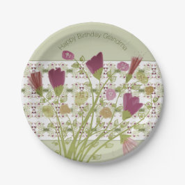 緑色パターン（の模様が）ある ペーパープレート