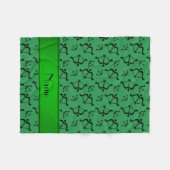 緑色パーソナライズされたの矢印の名前 フリースブランケット (正面(横))