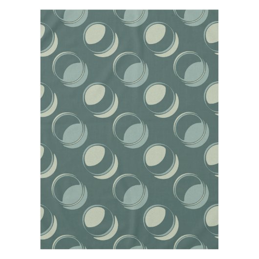 緑色モダンの幾何学円パターン テーブルクロス (正面)