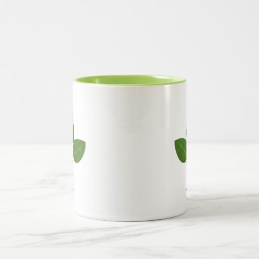 緑色モダンの月桂樹 ツートーンマグカップ (中央)