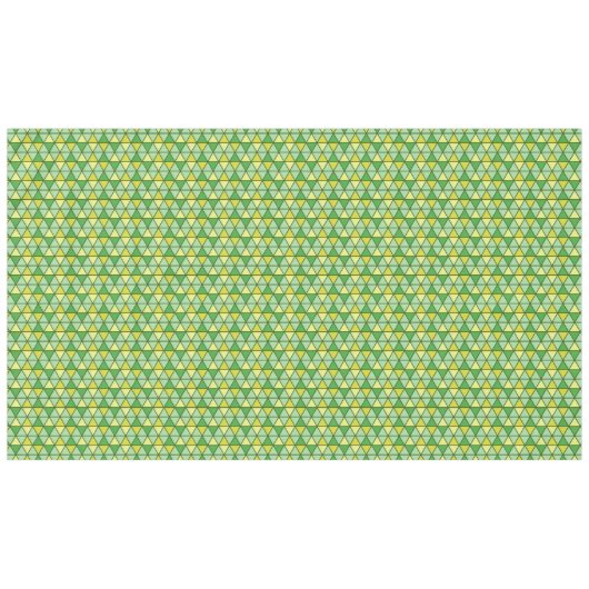 緑色モダンの黄色い三角形の幾何学的パターン テーブルクロス (正面(横))