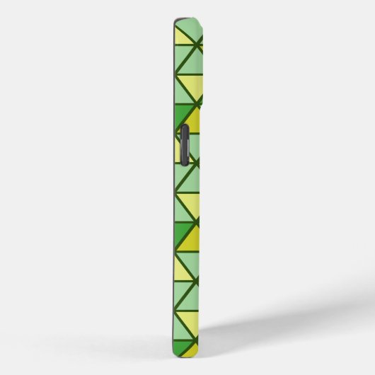 緑色モダンの黄色い三角形の幾何学的パターン Case-Mate iPhoneケース (裏面 / 右)