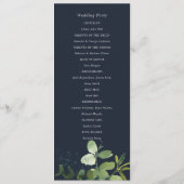 緑色モダンユーカリ茎葉水彩プログラム メニュー (裏面)