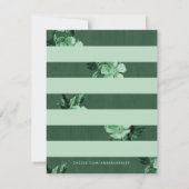 緑色モノクロ開花フローラ文房具カード (裏面)