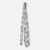 緑色ユーカリ葉茎結婚類 ネクタイ (裏面)