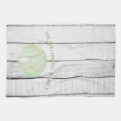 緑色ヴィンテージホタテ貝貝殻キッチンタオル キッチンタオル (横)