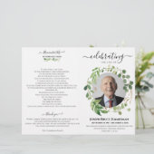 緑色写真追悼式プログラム (スタンド正面)