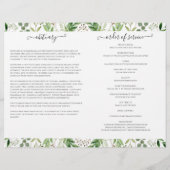 緑色写真追悼式プログラム (裏面)