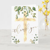緑色及び金ゴールドフェイクフォイルクロス |ありがとうございます カード (黄色い花)