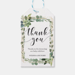 緑色多肉性フローラ金ゴールド幾何学ベビー ギフトタグ