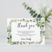 緑色多肉性ブライダルシャワーサンキューカード サンキューカード (スタンド正面)