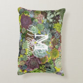 緑色多肉株 アクセントクッション (裏面(縦))