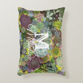 緑色多肉株 アクセントクッション (正面(垂直))