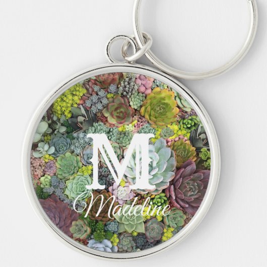 緑色多肉株 キーホルダー (正面)