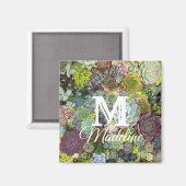 緑色多肉株 マグネット (正面/裏面)