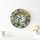 緑色多肉株 ラージ壁時計 (ホーム)