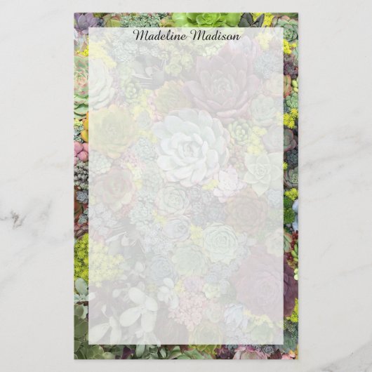 緑色多肉株 便箋 (正面)