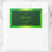 緑色大理石パターン製品ラベルフローラ 長方形シール (バッグ)