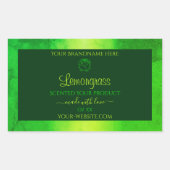 緑色大理石パターン製品ラベルフローラ 長方形シール (正面)