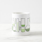 緑色実験室ガラス製品 コーヒーマグカップ (中央)
