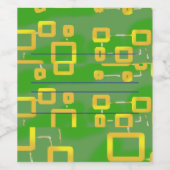 緑色幾何飲食品ラベルセット ワインラベル (シングルラベル)