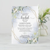 緑色幾何駆動ブライダルシャワー 招待状 (スタンド正面)