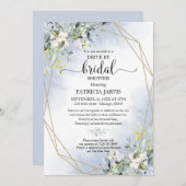 緑色幾何駆動ブライダルシャワー 招待状 (正面/裏面)