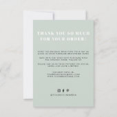 緑色得の素晴らし感謝していの サンキューカード (裏面)