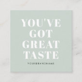 緑色得は素晴らし感謝してい角仏 スクエア名刺 (正面)