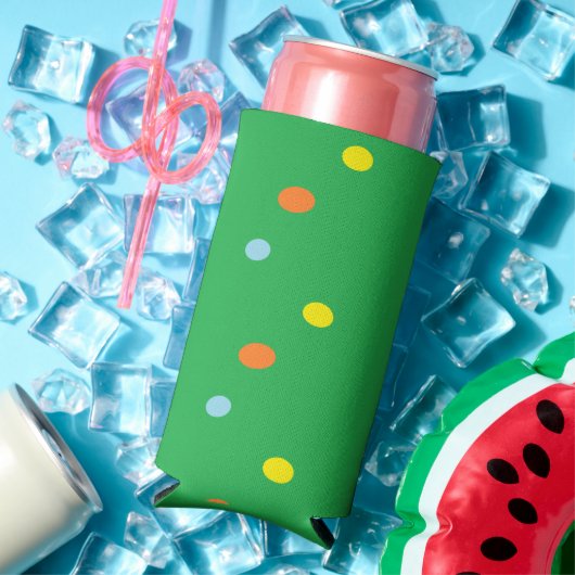 緑色数々のの円 スリム缶クーラー (インサイチュ 夏)