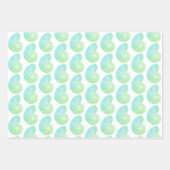 緑色数々のの貝殻ラッピング紙 ラッピングペーパーシート (正面3)