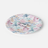 緑色文字書道デザインカスタム文字 ペーパープレート (アングル)